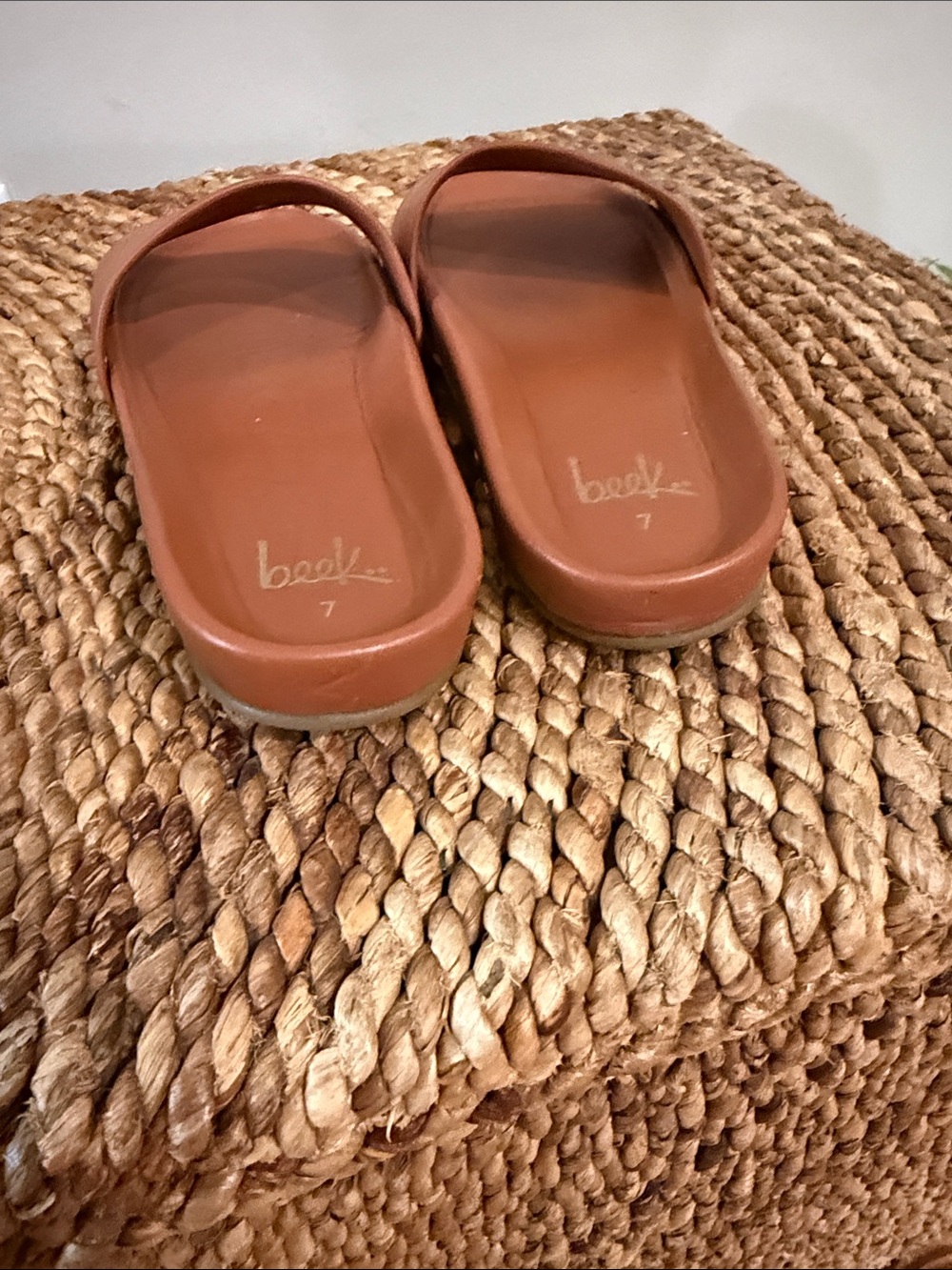 Beeks Tan Leather Slide Sandals - Women - Picture 4 of 5